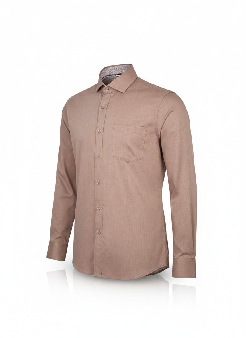 Pazo Pinstripe Button-Up Shirt — Mocha