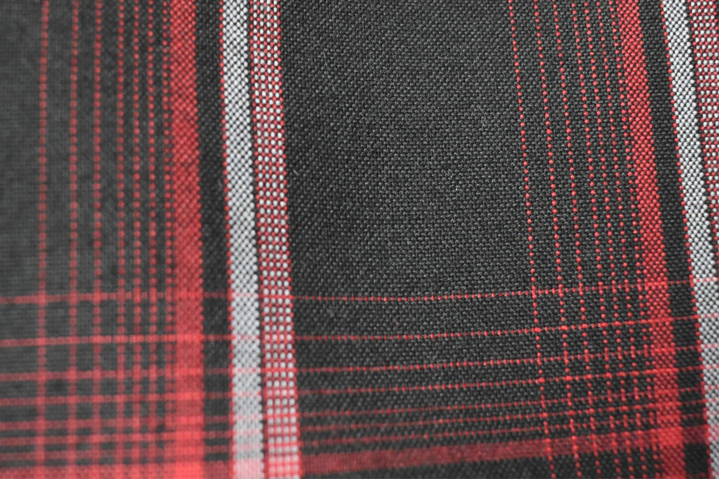 Yago Black Red Plaid Short Sleeve Button Up