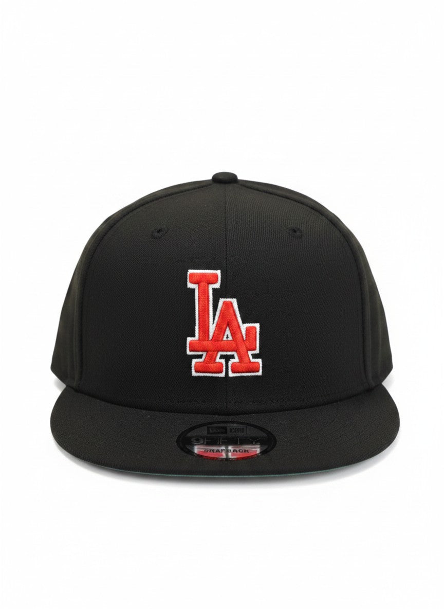 LA Dodgers Black & Red Snapback Cap