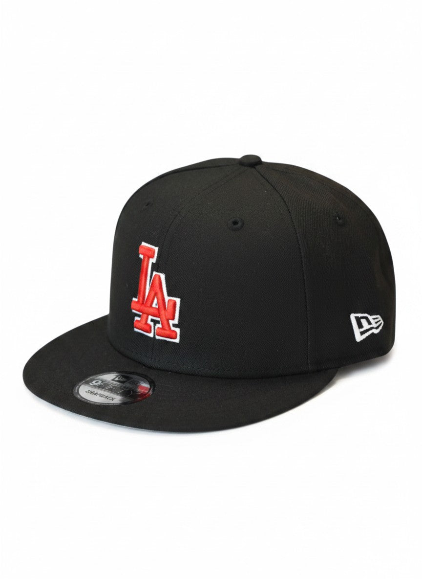 LA Dodgers Black & Red Snapback Cap