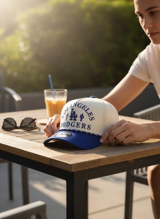 LA Dodgers New Era 9Fifty Spring Training Two-Tone Cream & Navy Snapback