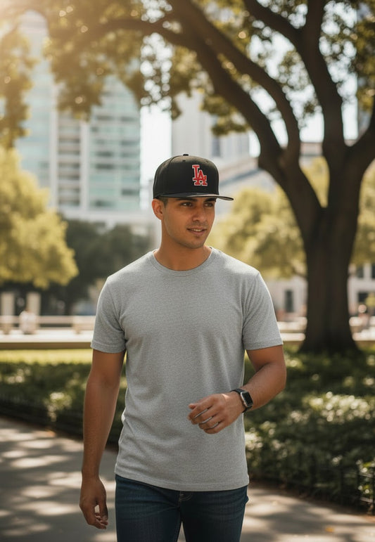 LA Dodgers Black & Red Snapback Cap