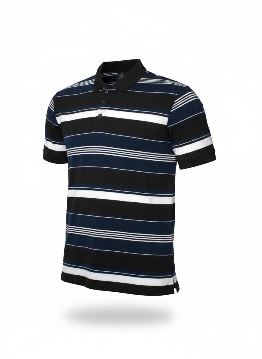 Triveni Striped Short Sleeve Polo