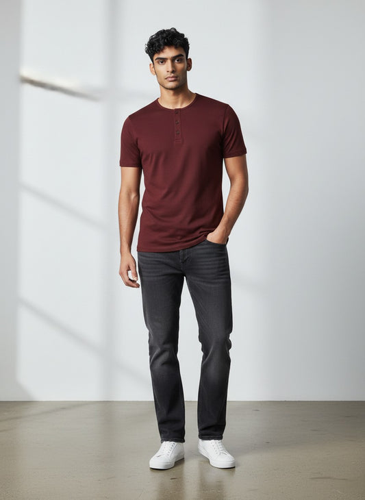 Hawk's Bay Henley Short Sleeve Tee
